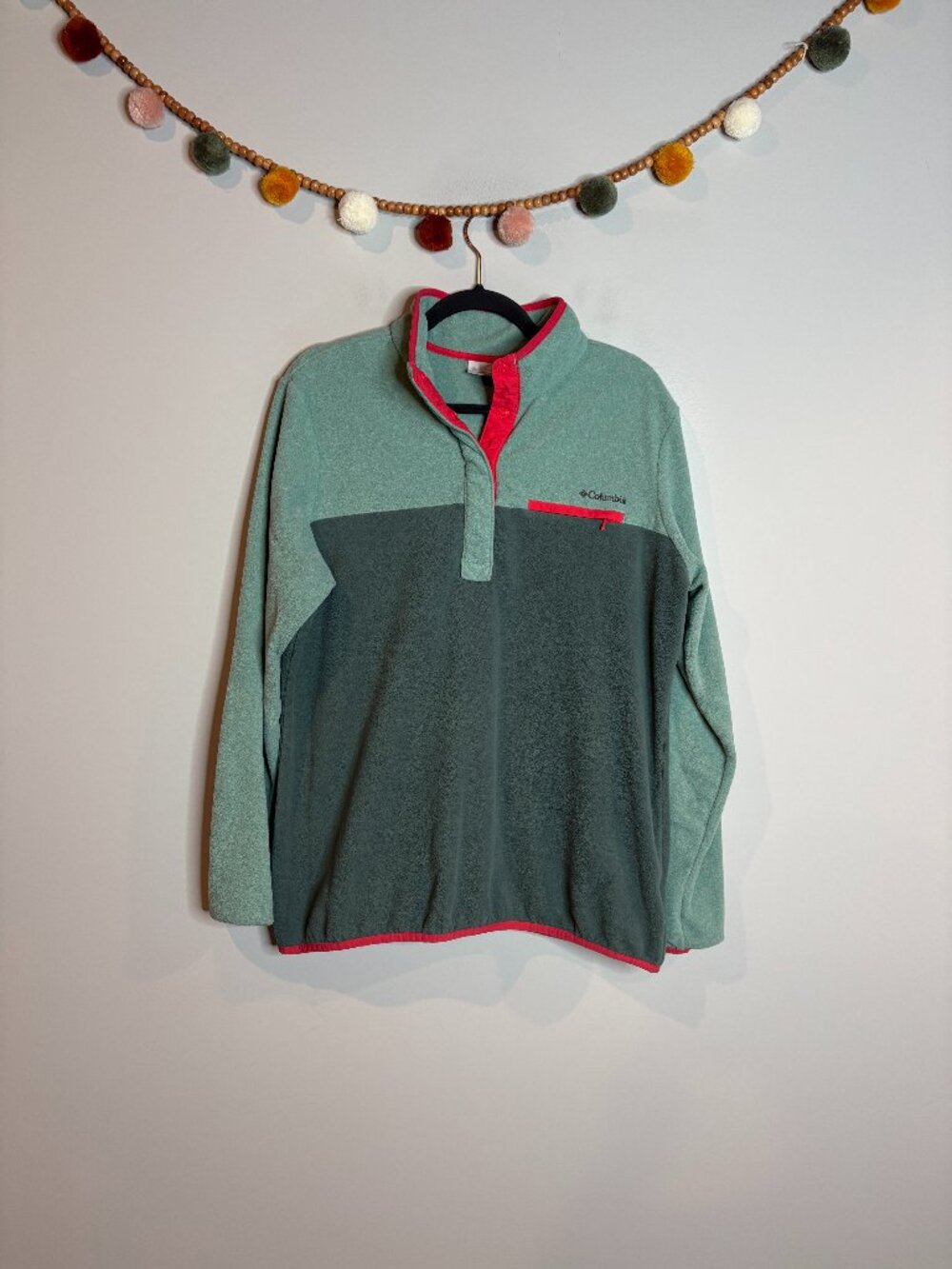 Columbia color block fleece pullover half snap sweatshirt